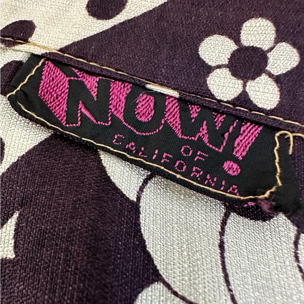 Vintage 1970’s silk disco shirt with a dark brown polka dots & flowers print - Picture 3 of 5